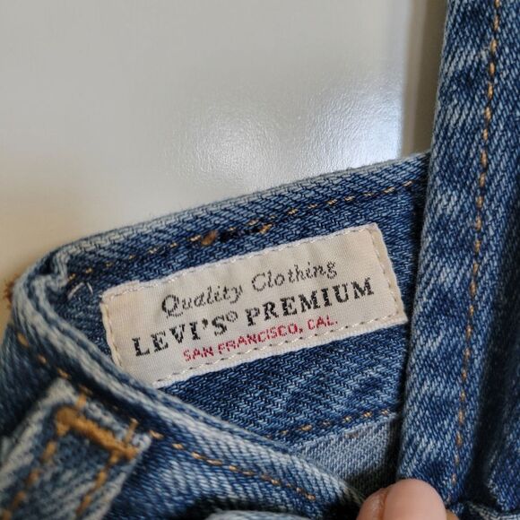 Levis Denim Jeans Overalls Cropped REVOLVE medium M Like New - Picture 9 of 11